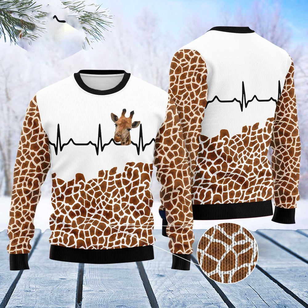 Giraffe Heart Ugly Christmas Sweater, Funny Xmas Sweater, Sweater Xmas