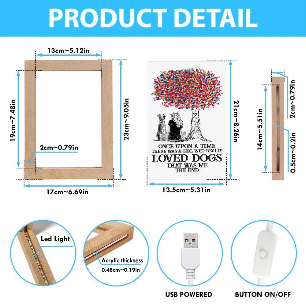 Girl Loved Dogs Frame Lamp, Mother's Day Night Light, Best Mom Ever, Gift For Mom