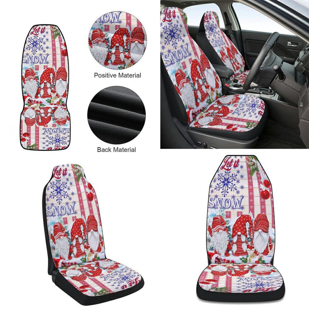 Gnomes Let It Snow Christmas Cars Seat Cover, Christmas Car Seat Covers, Car Decor Gift