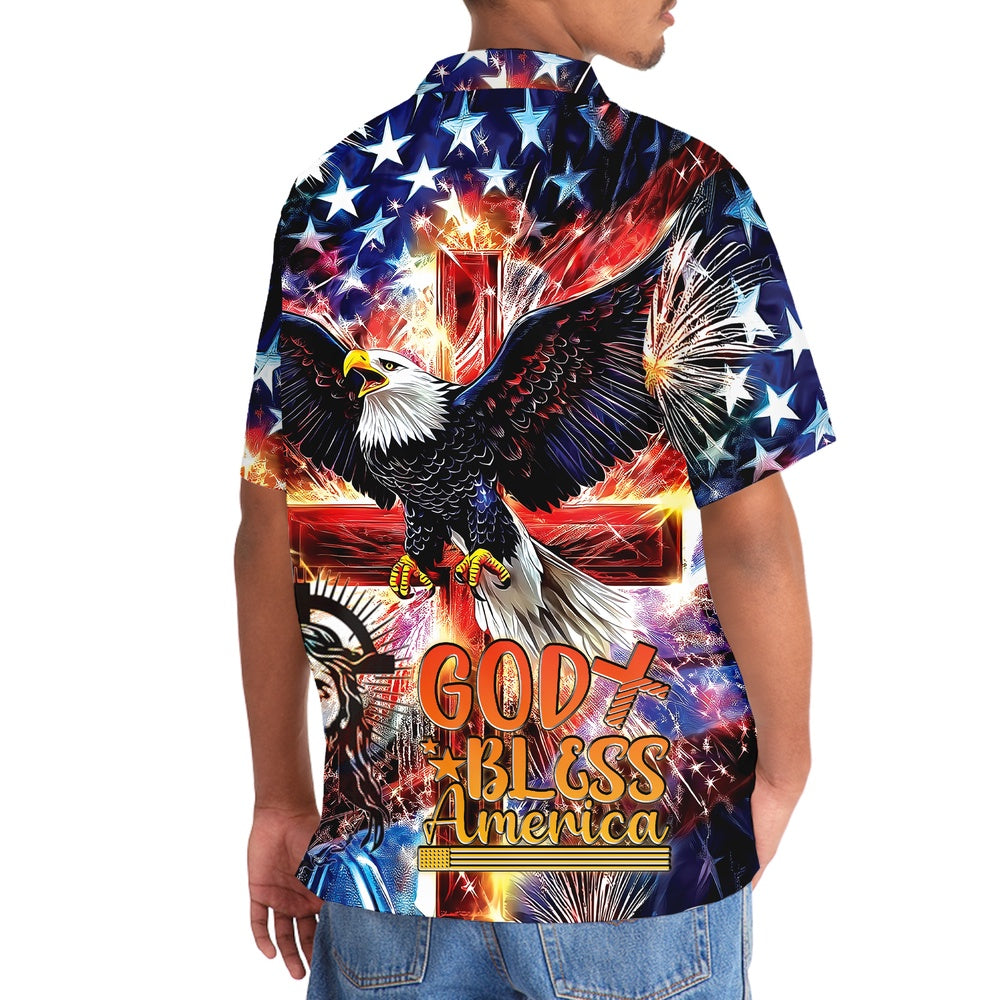 God Bless America Summer Vibes Hawaiian Shirt, Funny Hawaiian Shirt, Usa Hawaiian Shirt, Vintage Hawaiian Shirts
