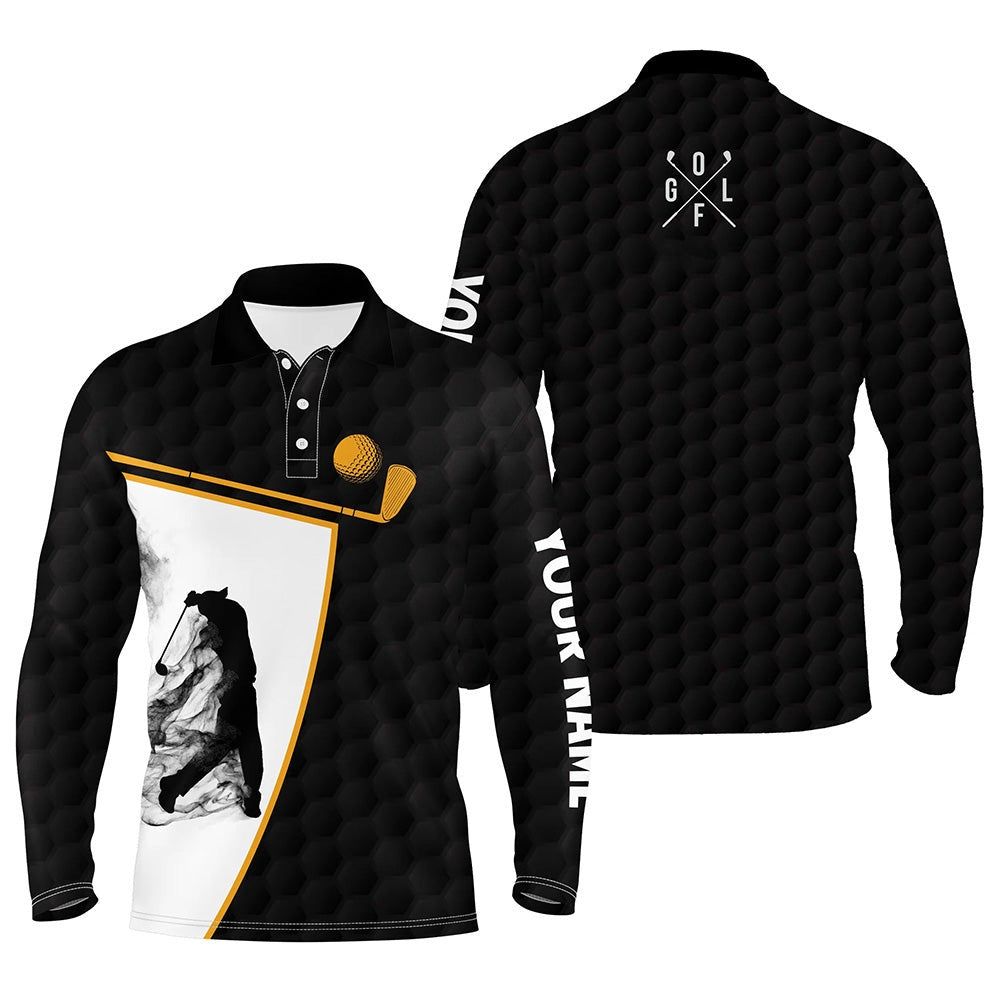 Golf Polo Shirts, Black And White Mens Golf Polo Shirts Custom Golf Ball Shirt For Men, Best Men Golf Wear, Custom Golf Shirts