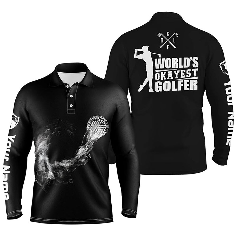 Golf Polo Shirts, Black And White Mens Golf Polo Shirts, Personalized Golf Shirts For Men, Cool Golf Gifts, Custom Golf Shirts