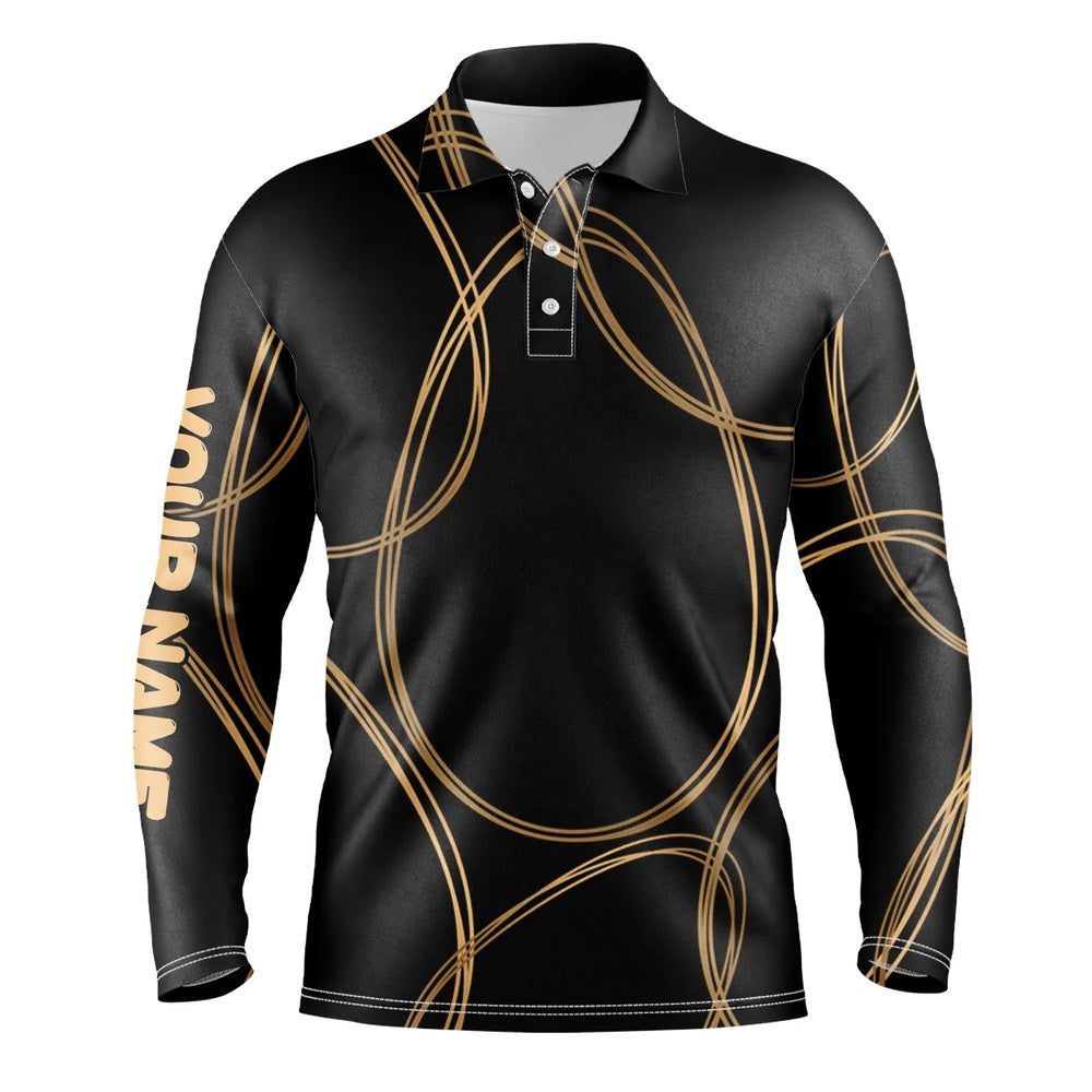 Golf Polo Shirts, Black Gold Egg Pattern Golf Shirt Custom Mens Golf Polo Shirts, Easter'S Day Golfing Gifts, Custom Golf Shirts