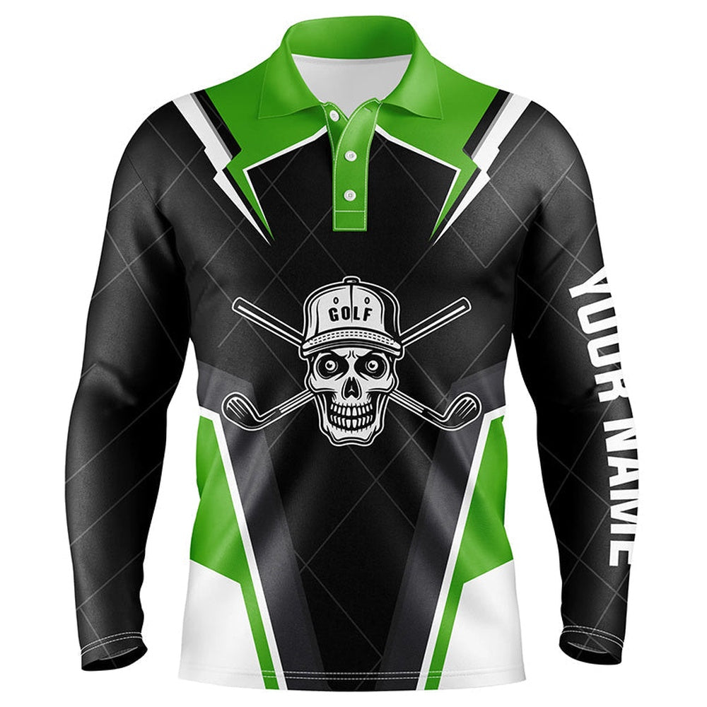 Golf Polo Shirts, Black Mens Golf Polo Shirts Custom Golf Skull Shirt For Mens, Golf Attire For Mens Green, Custom Golf Shirts
