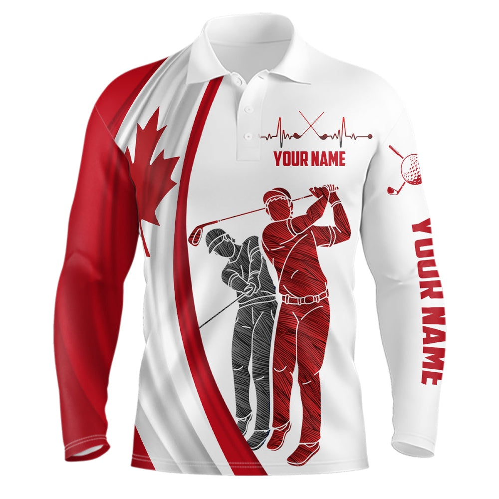 Golf Polo Shirts, Canada Flag St Of July Mens Golf Polo Shirts Custom Patriotic Golf Shirts For Men Golfing Gifts, Custom Golf Shirts