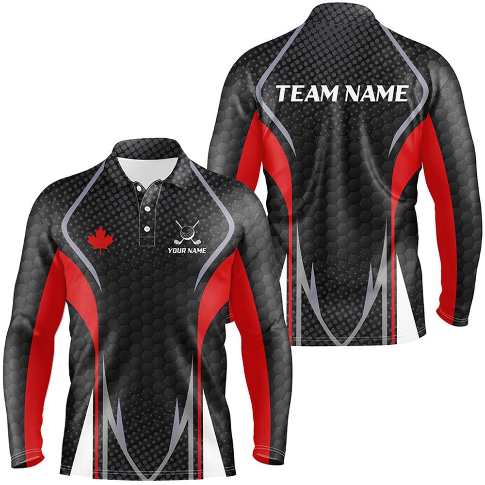 Golf Polo shirts, Men Golf Polo Shirts Canada Flag Custom Golf Shirts For Men, Patriotic Canadian Flag Golf Tops