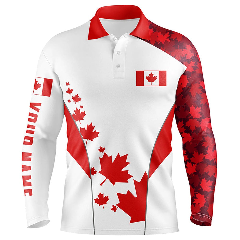 Golf Polo shirts, Men Golf Polo Shirts Canadian Flag Custom Patriotic Red Maple Leaf Golf Shirt For Men Golf Wears