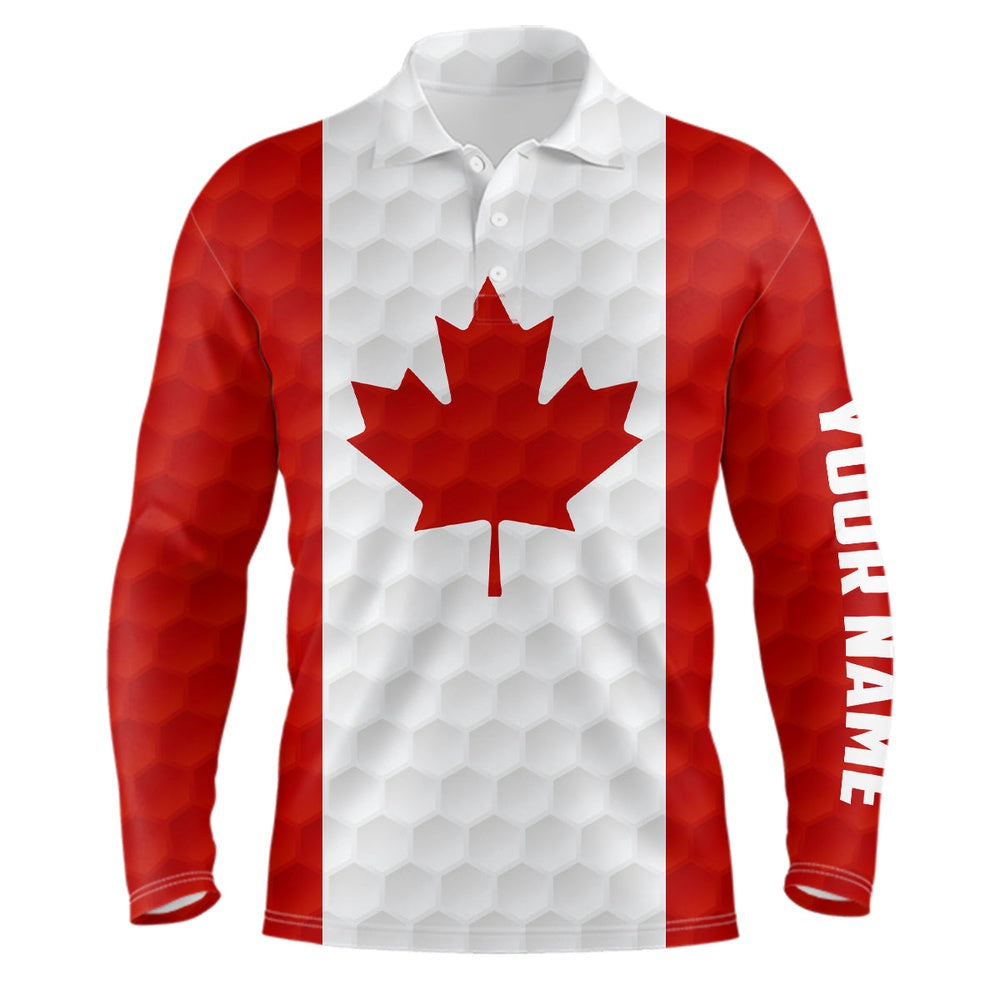 Golf Polo shirts, Mens Golf Polo Shirt Custom Canadian Flag Golf Ball Polos Shirt For Men, Patriotic Golfing Gifts