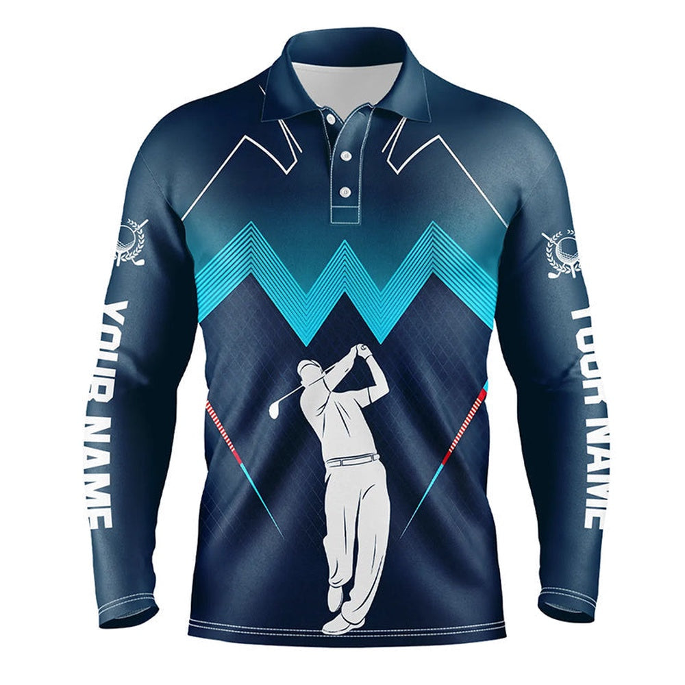Golf Polo shirts, Mens Golf Polo Shirt Custom Name Men'S Golf Apparel, Gifts For Golf Lovers Blue