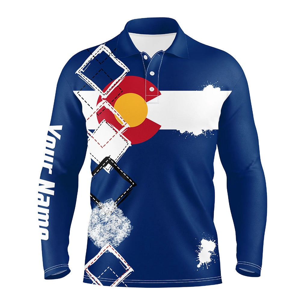 Golf Polo shirts, Mens Golf Polo Shirts Colorado Flag Patriot Custom Name Golf Shirts For Men, Gift For The Golfers
