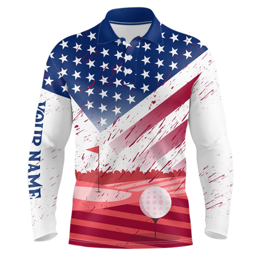 Golf Polo shirts, Mens Golf Polo Shirts Custom American Flag Best Patriotic Golf Shirts For Team Golfer