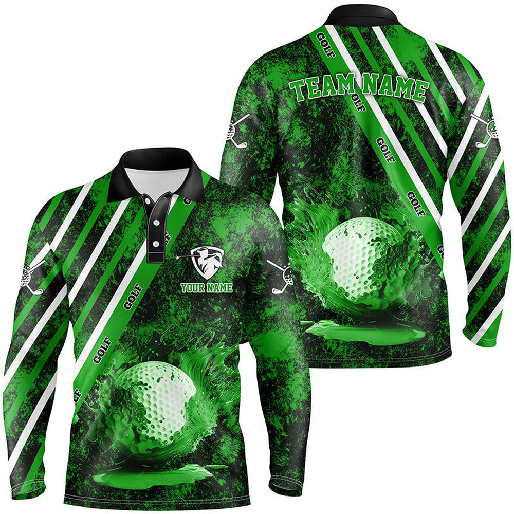 Golf Polo shirts, Mens Golf Polo Shirts Custom Green Camo Golf Sport Team Jerseys, Golf Outfits For Men