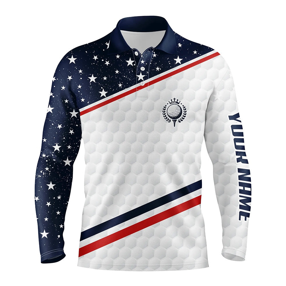 Golf Polo shirts, Mens Golf Polo Shirts Custom Name American Flag Patriotic Golf Shirts, Team Men'S Flag Polo Shirt