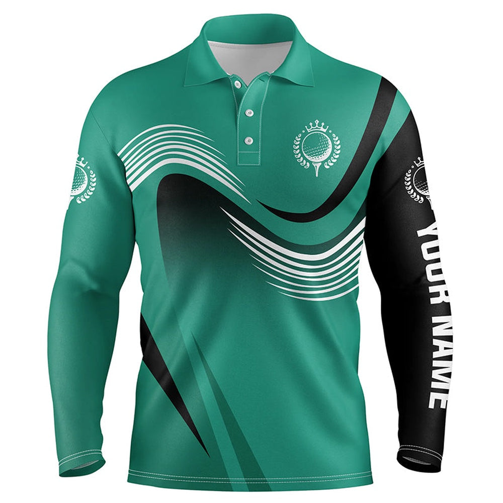 Golf Polo shirts, Mens Golf Polo Shirts Custom Name Mens Green Golf Tournament Polo Shirts, Team Golfer Apparel