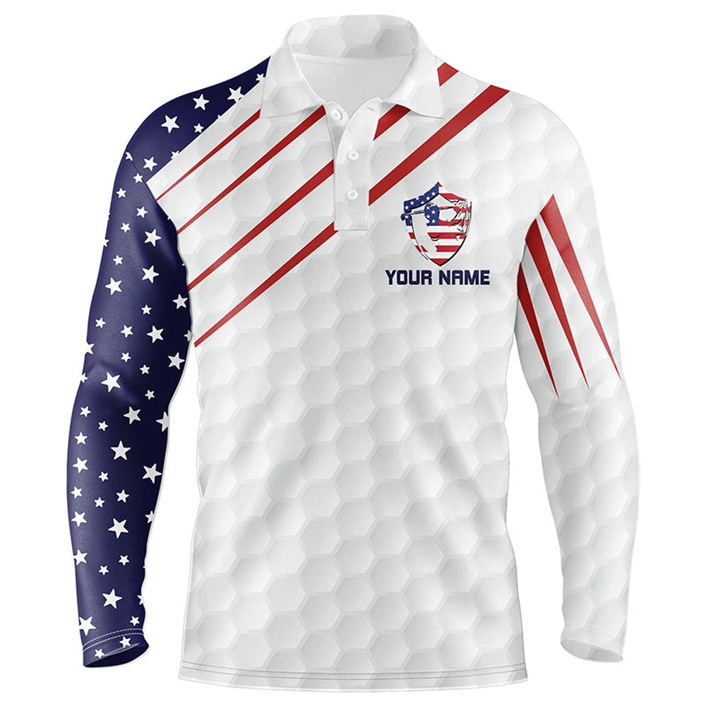Golf Polo shirts, Personalized American Flag Patriot Golf Red, White And Blue Mens Golf Polo Shirts Custom Golf Gifts