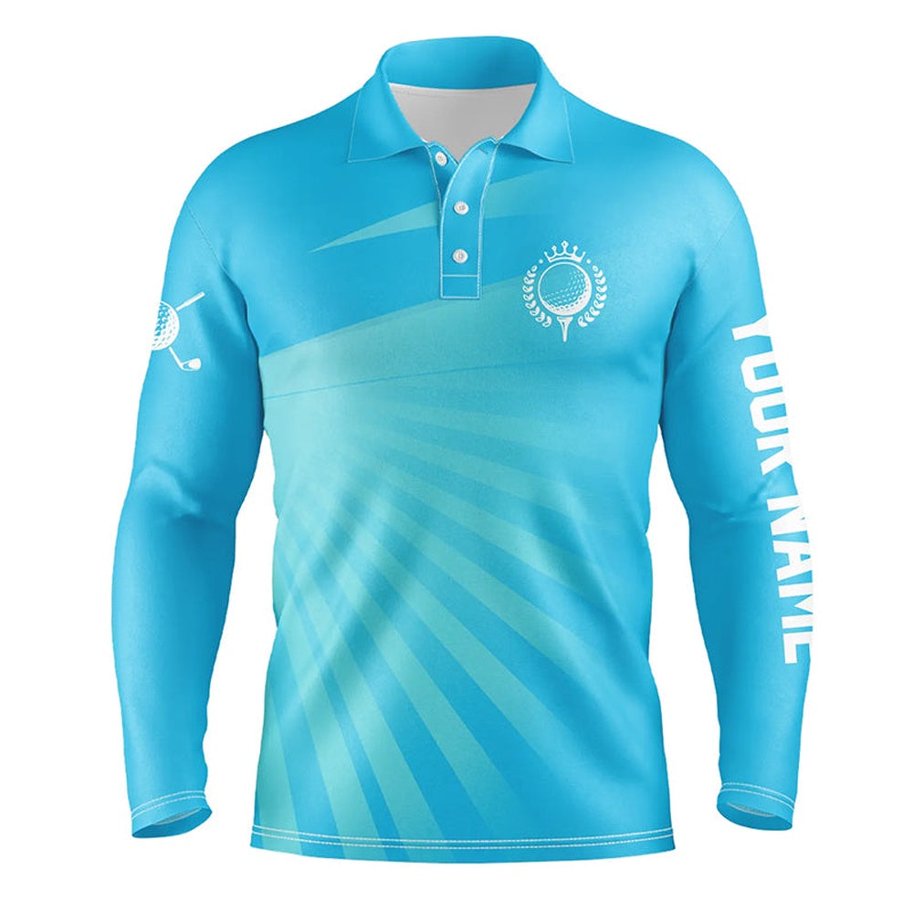 Golf Polo shirts, Personalized Blue Mens Golf Polo Shirts Custom Name Golf Shirts For Men Golfing Gifts
