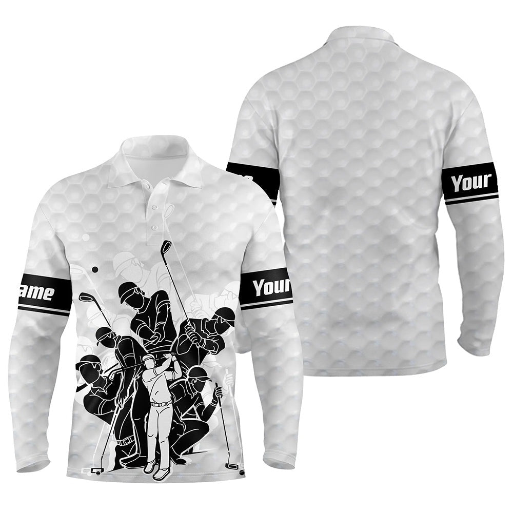 Golf Polo shirts, Personalized White Mens Golf Polo Shirts, Team Golfing Gift For Men