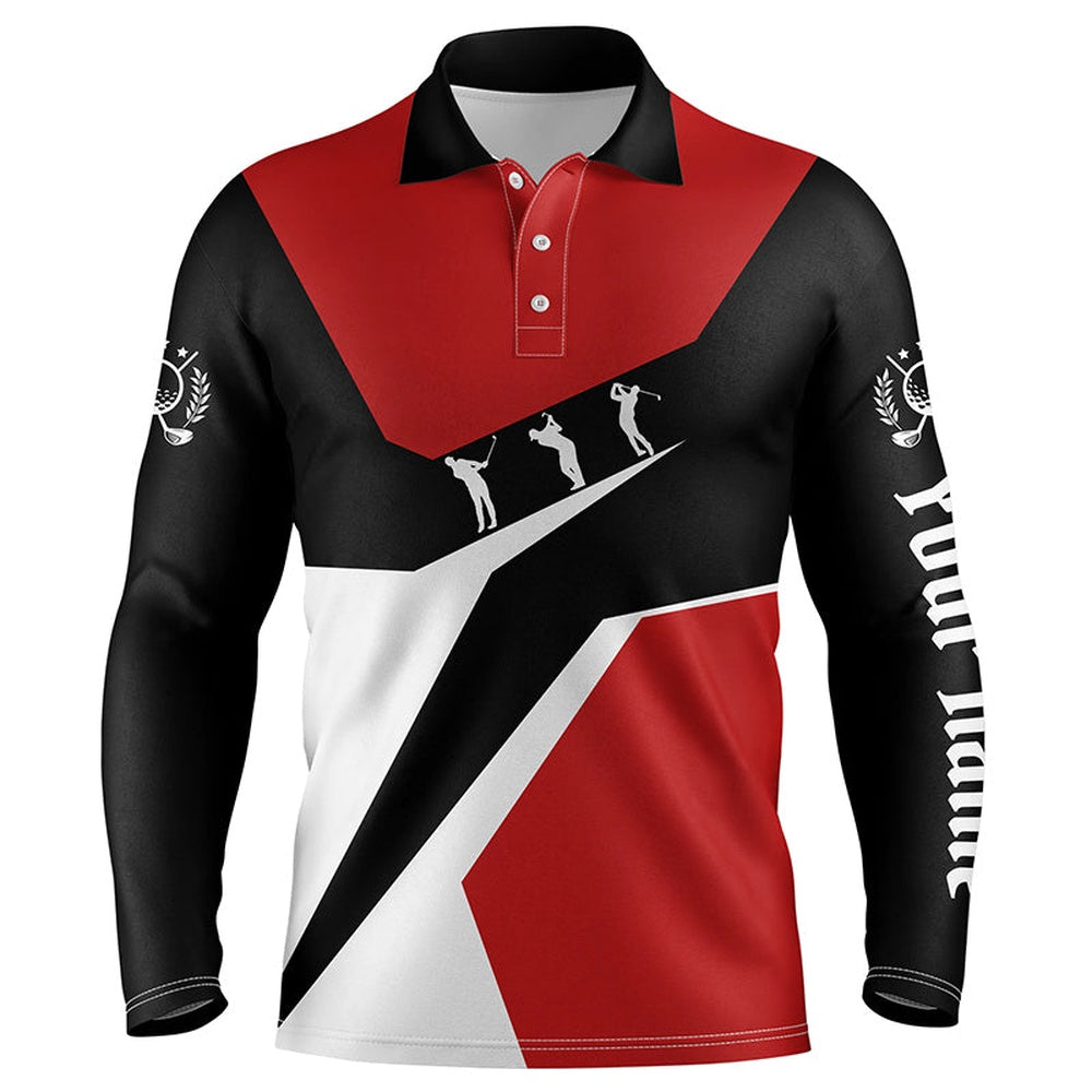 Golf Polo shirts, Red, White And Black Mens Golf Polo Shirts Custom Golf Sport Team Polo Shirts, Best Mens Golf Wear