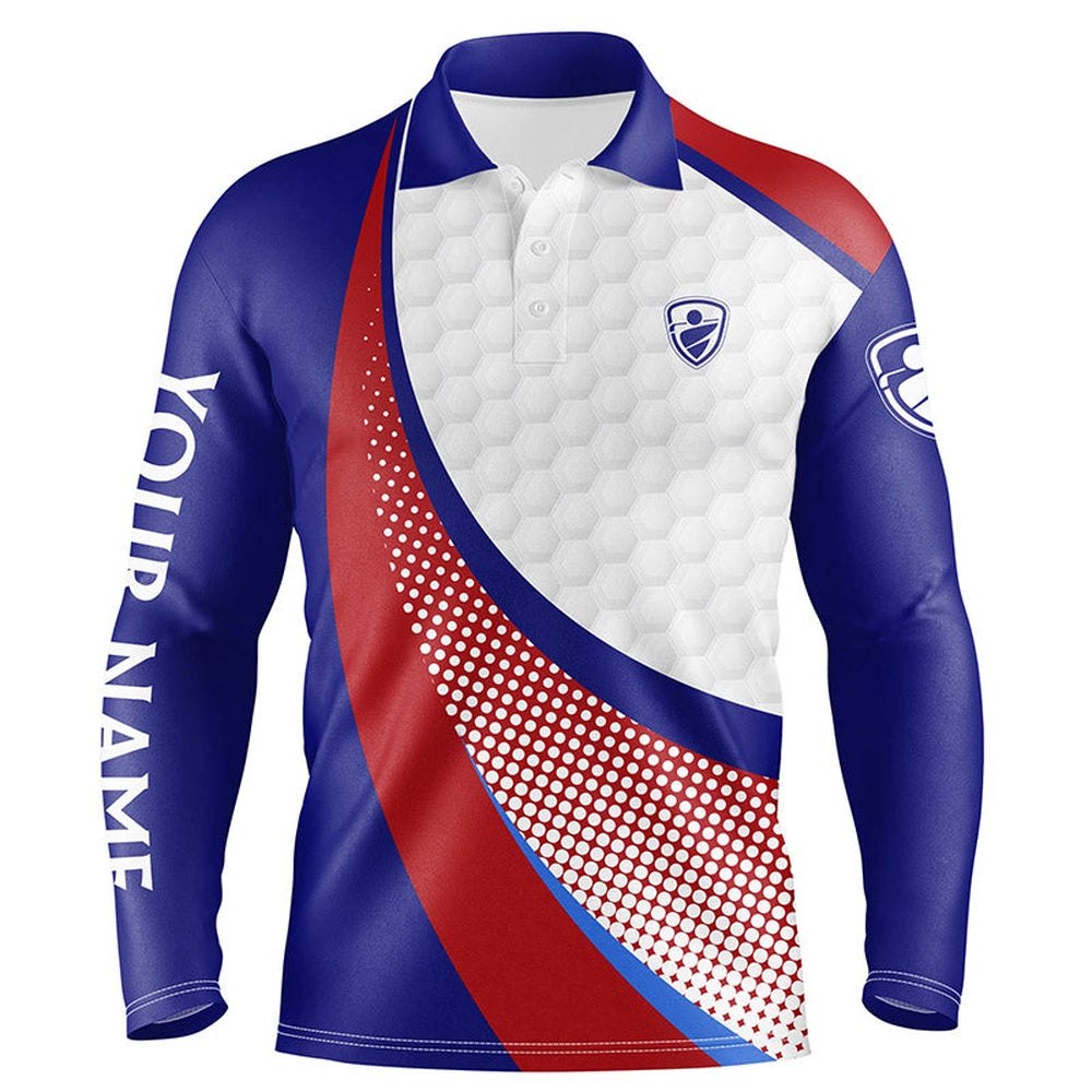 Golf Polo shirts, Red White And Blue Mens Golf Polo Shirts Custom Mens Golf Shirts