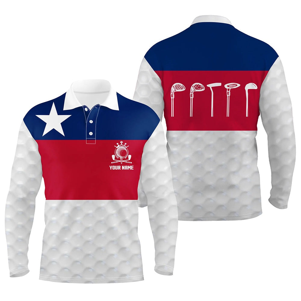 Golf Polo shirts, Texas Flag Mens Golf Polo Shirt, Texas Golf Shirts For Men, Custom Name Patriotic Golf Gifts
