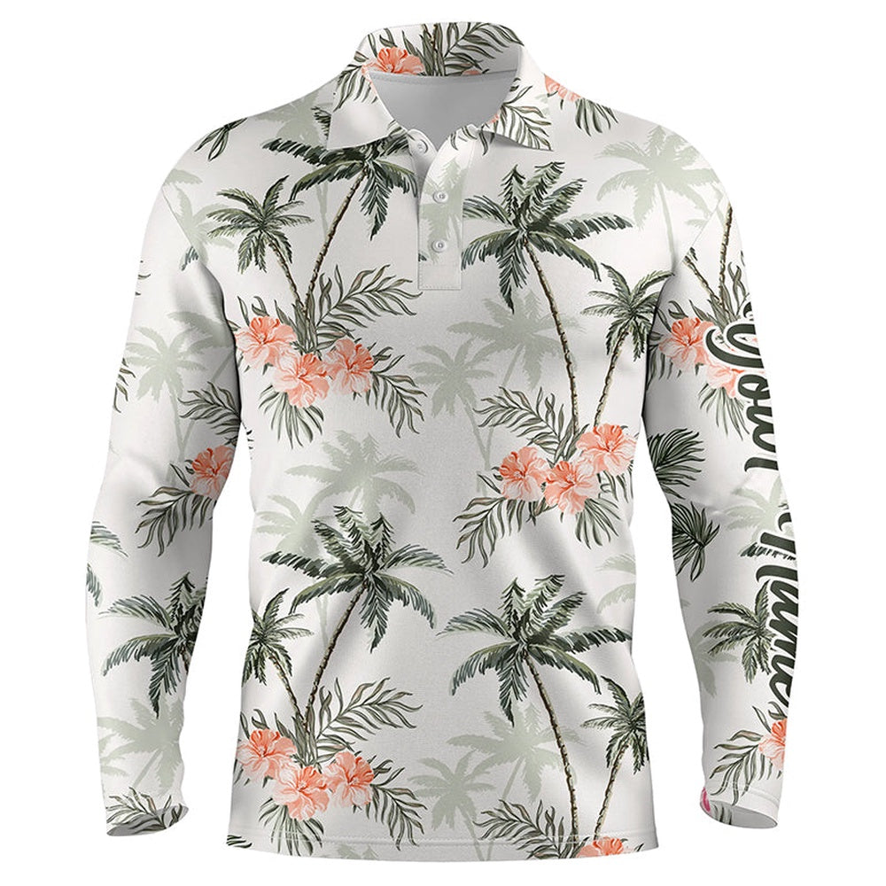 Golf Polo shirts, Tropical Palm Trees Pattern Mens Golf Polo Shirts Custom Team Golf Shirts For Men