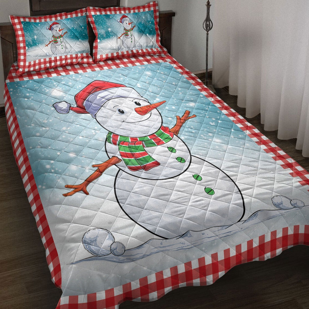 Golf Quilt Set, Funnymas Golf Balls Santa Snowman Quilt Blanket