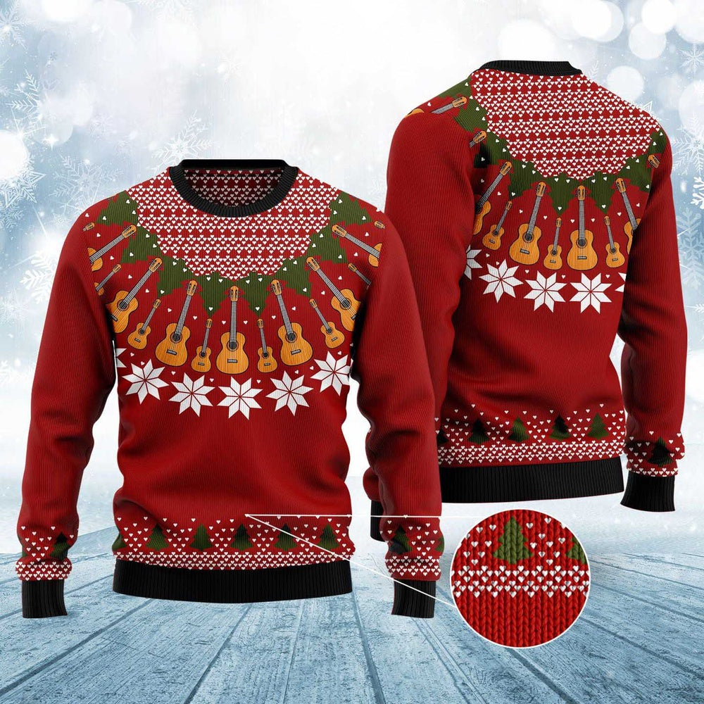 Guitar Lover Ugly Christmas Sweater, Funny Xmas Sweater, Sweater Xmas