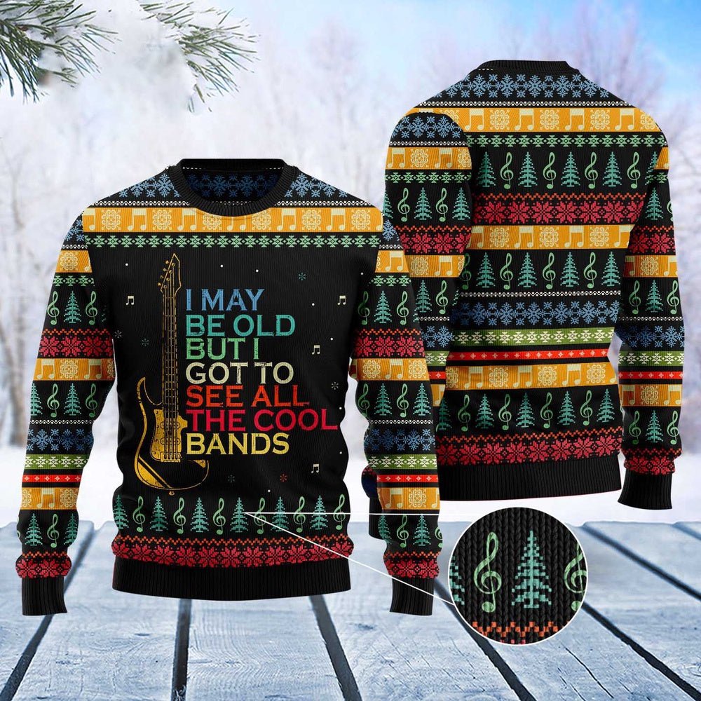 Guitar Old Vintage Ugly Christmas Sweater, Funny Xmas Sweater, Sweater Xmas