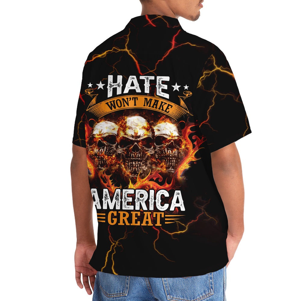 Hate Won'T Make America Great Shirt, Funny Hawaiian Shirt, Usa Hawaiian Shirt, Vintage Hawaiian Shirts