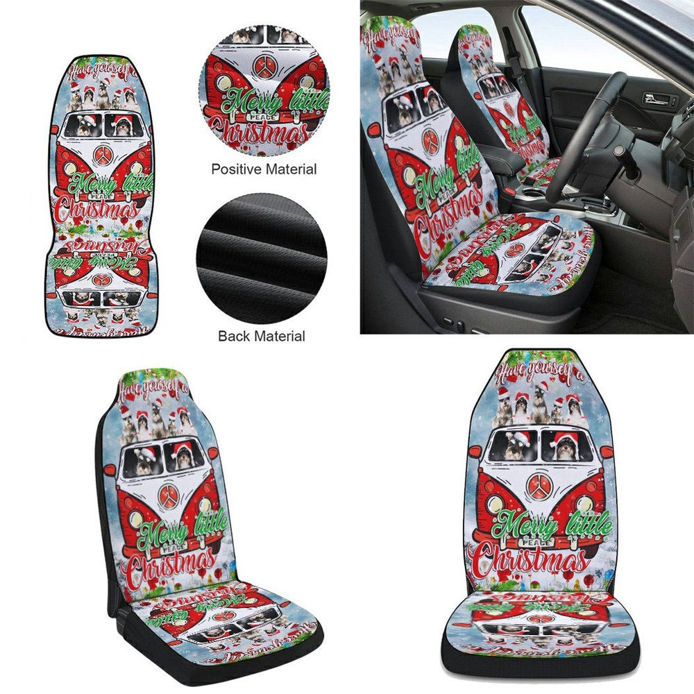 Have Yourself A Merry Little Christmas Schnauzer Cars Seat Cover, Christmas Car Seat Covers, Car Decor Gift