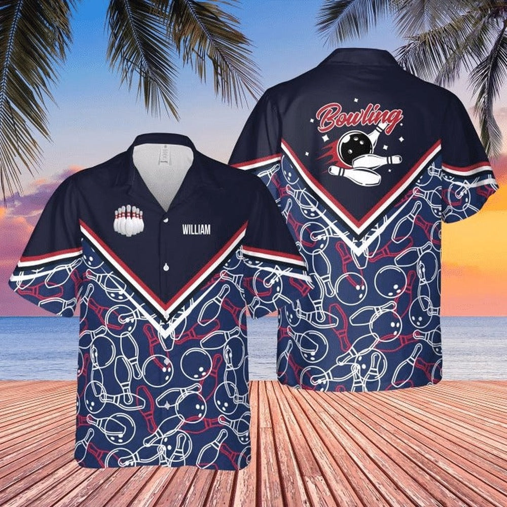 Hawaiian Bowling Shirt, Custom Hawaiian Shirts For Men Women, Custom Bowling Shirt, Button Up Bowling Shirts