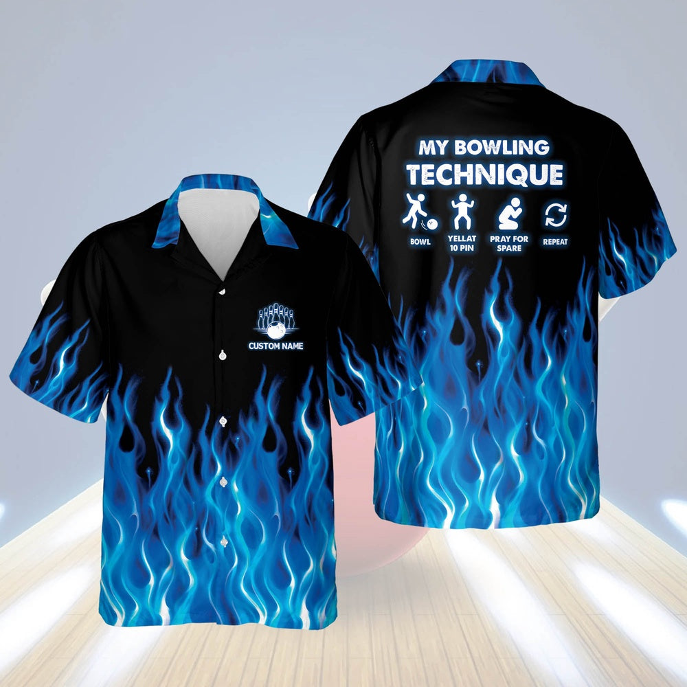 Hawaiian Bowling Shirt, My Bowling Technique Hawaiian Shirts, Custom Bowling Shirt, Button Up Bowling Shirts