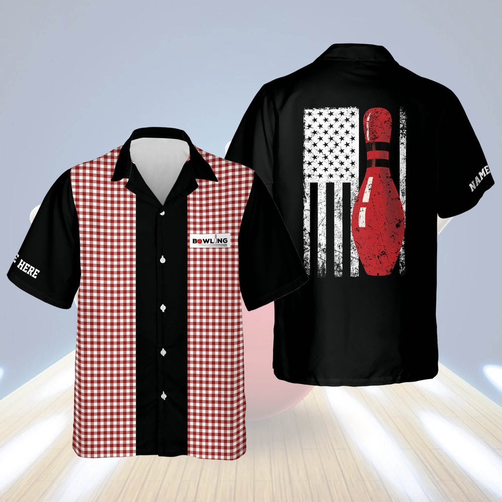 Hawaiian Bowling Shirt, Retro Vintage Bowling Casual Hawaiian Shirts, Custom Bowling Shirt, Button Up Bowling Shirts