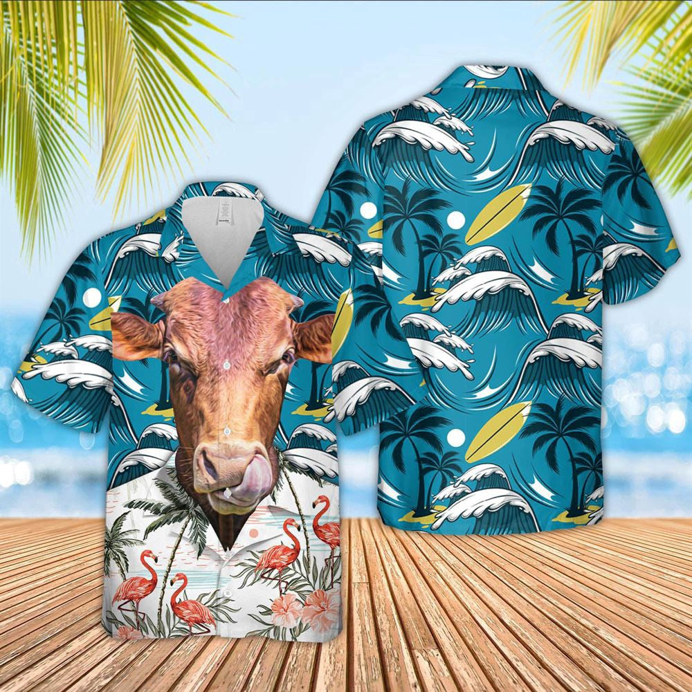 Hawaiian Cow Shirt, Beefmaster Funny Hawaiian Shirt, Animal Hawaiian Shirts, Farmer Shirts