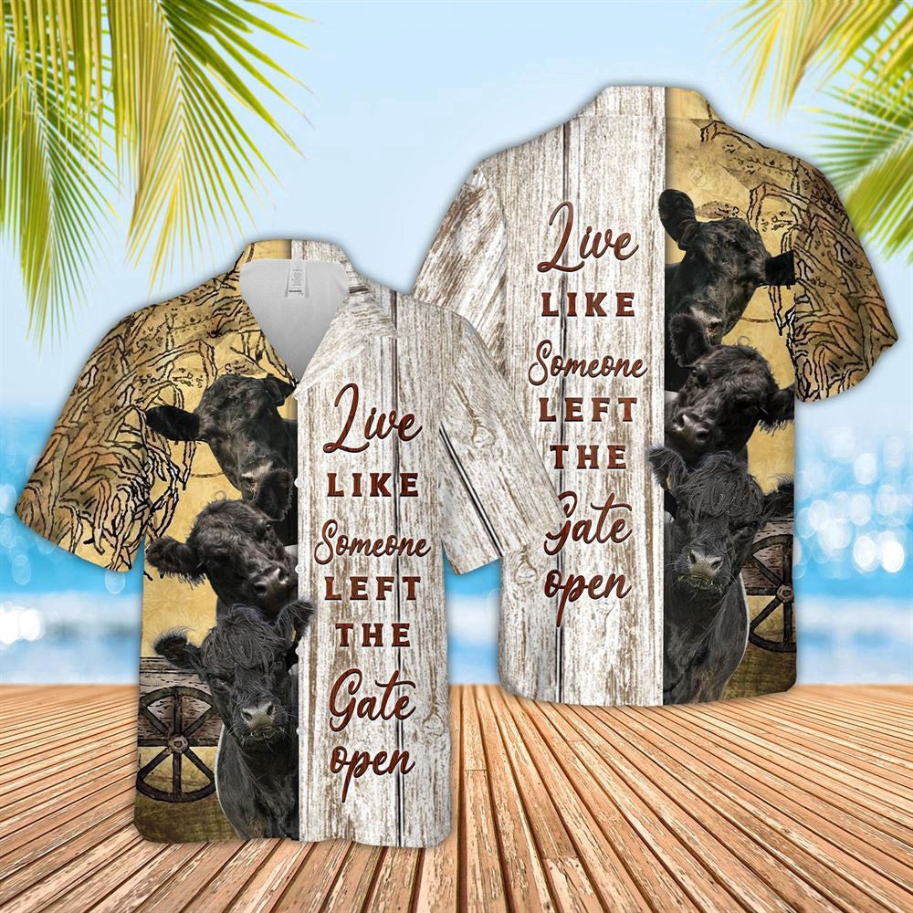 Hawaiian Cow Shirt, Belted Galloway Woods Pattern Hawaiian Shirt, Animal Hawaiian Shirts, Farmer Shirts