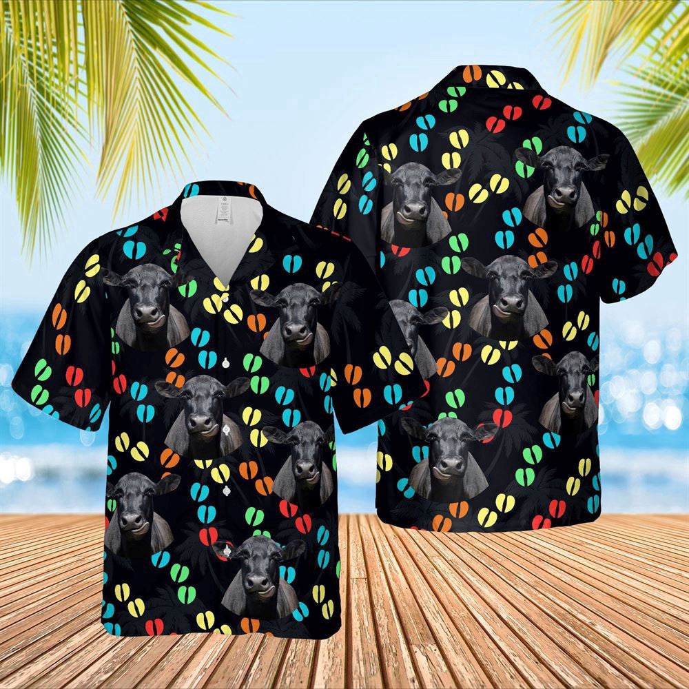 Hawaiian Cow Shirt, Cow Hoof Black Angus Hawaiian Shirts, Animal Hawaiian Shirts, Farmer Shirts