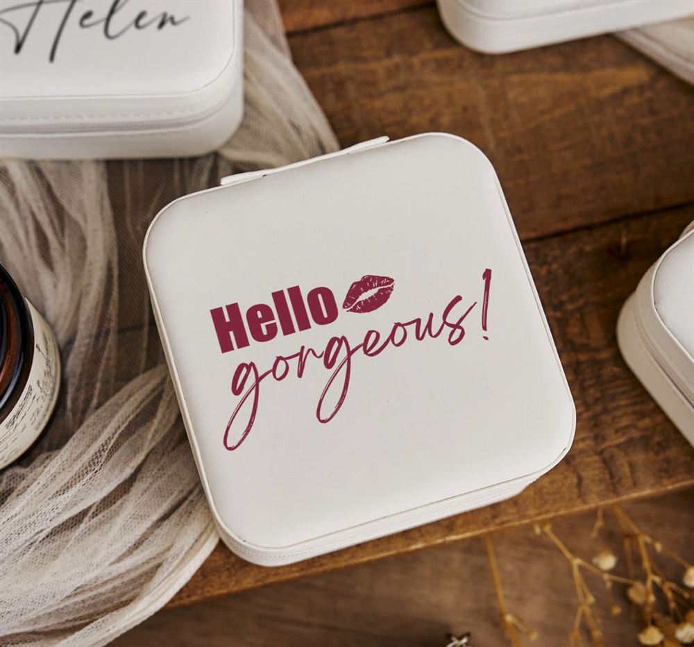 Hello Gorgeous Jewelry Box, Birthday Gift for Women Mom Daughter Friends Female Her Teenage Girl Teacher, Mother's Day Jewelry Case, Gift For Her