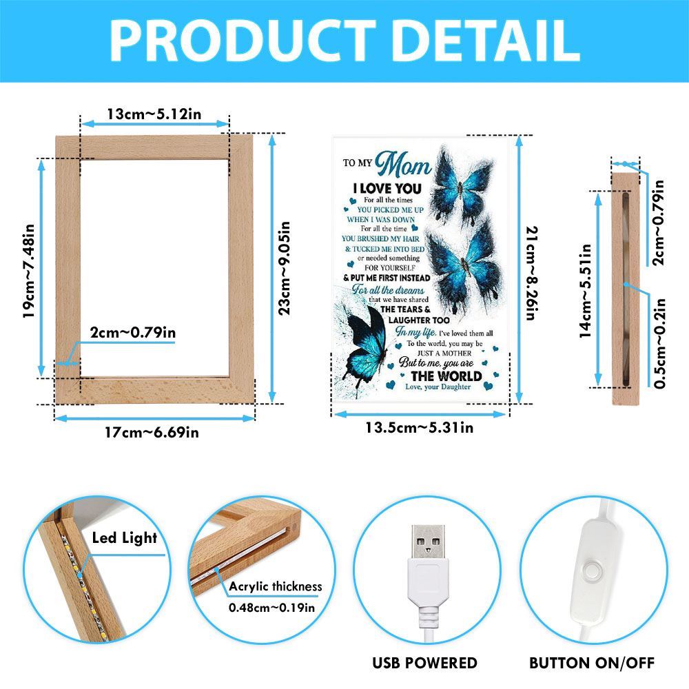 I Love You For All The Times Frame Lamp, Mother's Day Night Light, Best Mom Ever, Gift For Mom