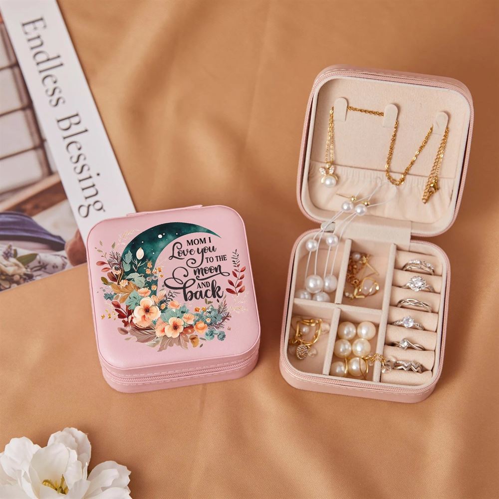 I Love You To The Moon And Back Jewelry Box, Mother's Day Gifts, Mother's Day Jewelry Case, Gift For Her