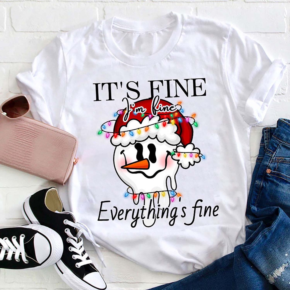 I'm Fine Everything Is Fine T Shirt, Merry T Shirt, Unisex Christmas Shirts