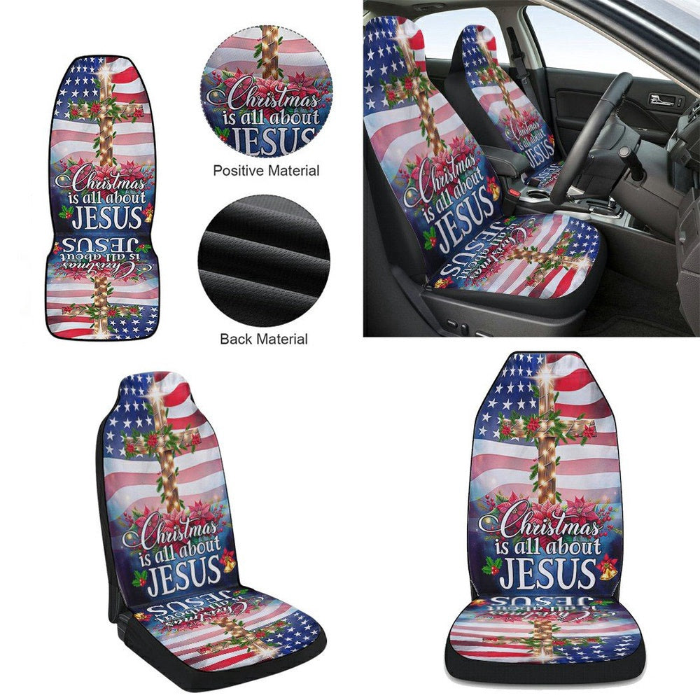 Jesus Christ Christmas Is All About Jesus Cars Seat Cover, Christmas Car Seat Covers, Car Decor Gift