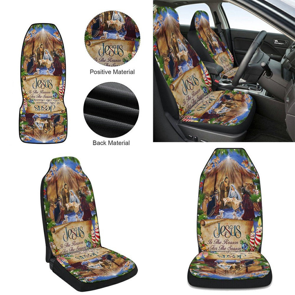 Jesus Jesus Is The Reason For The Season Christmas Cars Seat Cover, Christmas Car Seat Covers, Car Decor Gift