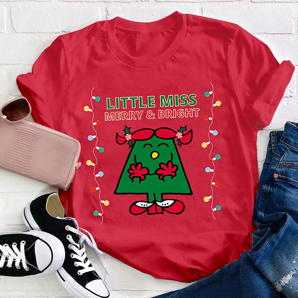 Little Miss Merry And Bright Christmas T Shirt, Merry T Shirt, Unisex Christmas Shirts