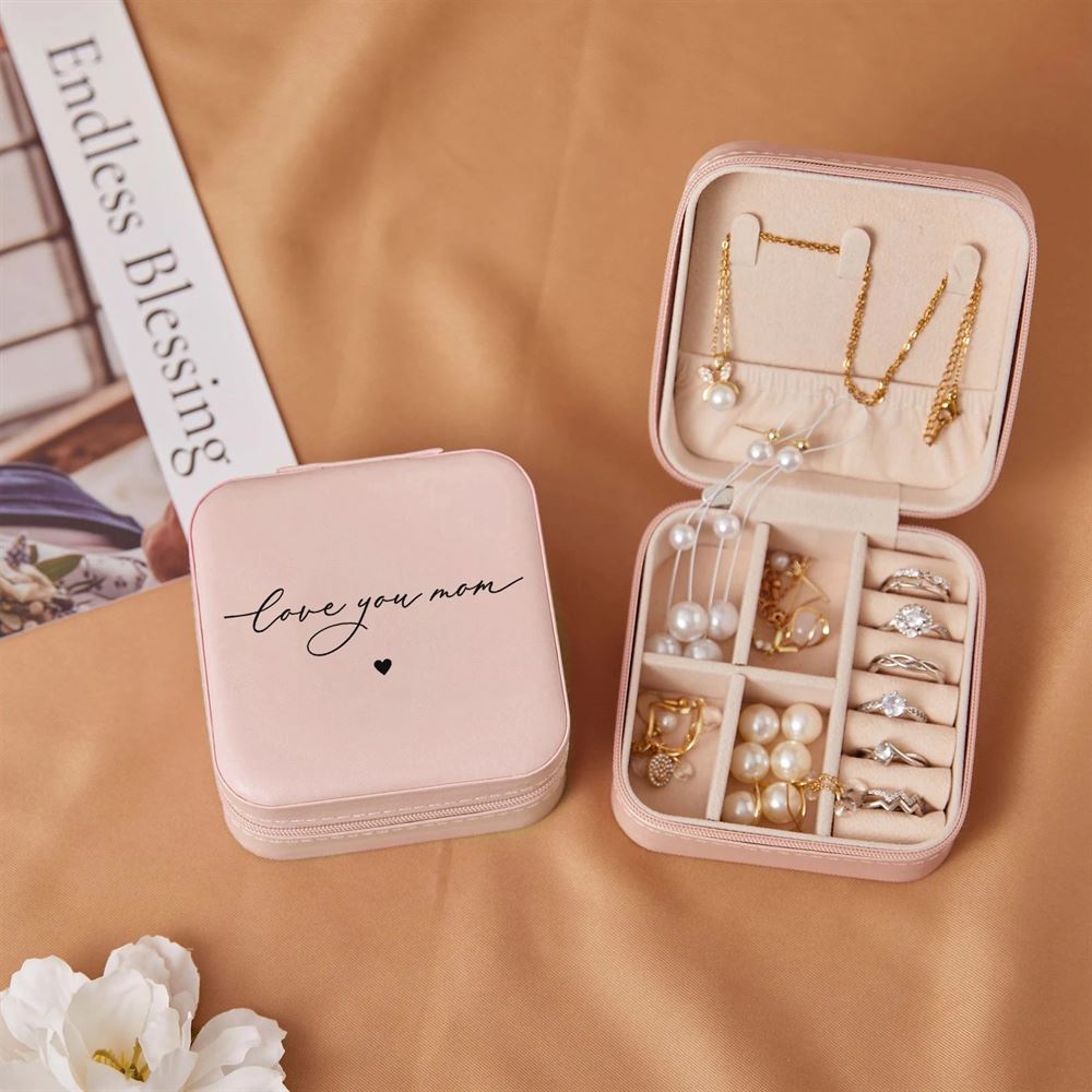 Love You Mom Jewelry Box, Mother's Day Gift For Mom, Mother's Day Jewelry Case, Gift For Her