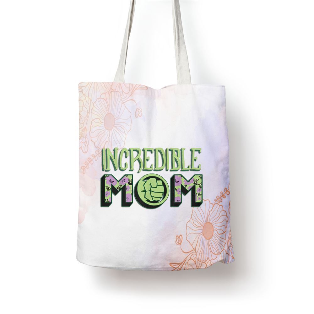 Marvel Mothers Day Hulk Incredible Mom Tote Bag, Women Tote Bag, Canvas Tote Bag, Printed Tote Bag