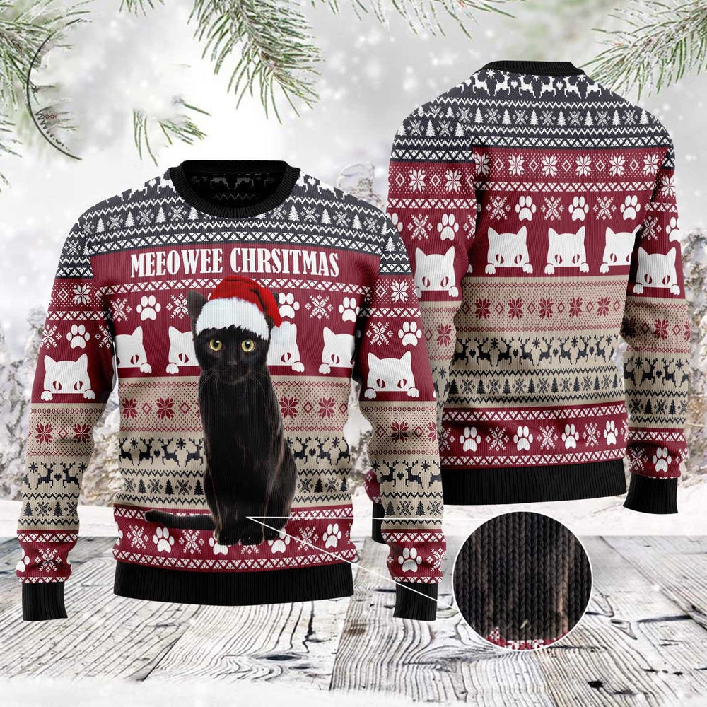 Meeowee Christmas Ugly Christmas Sweater, Funny Xmas Sweater, Sweater Xmas