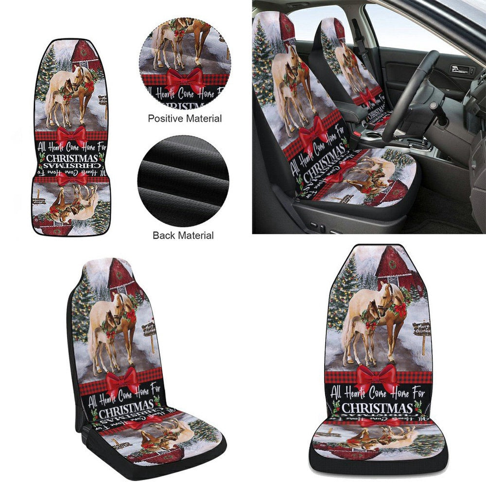 Merry Christmas All Hearts Come Home For Christmas Cars Seat Cover, Christmas Car Seat Covers, Car Decor Gift