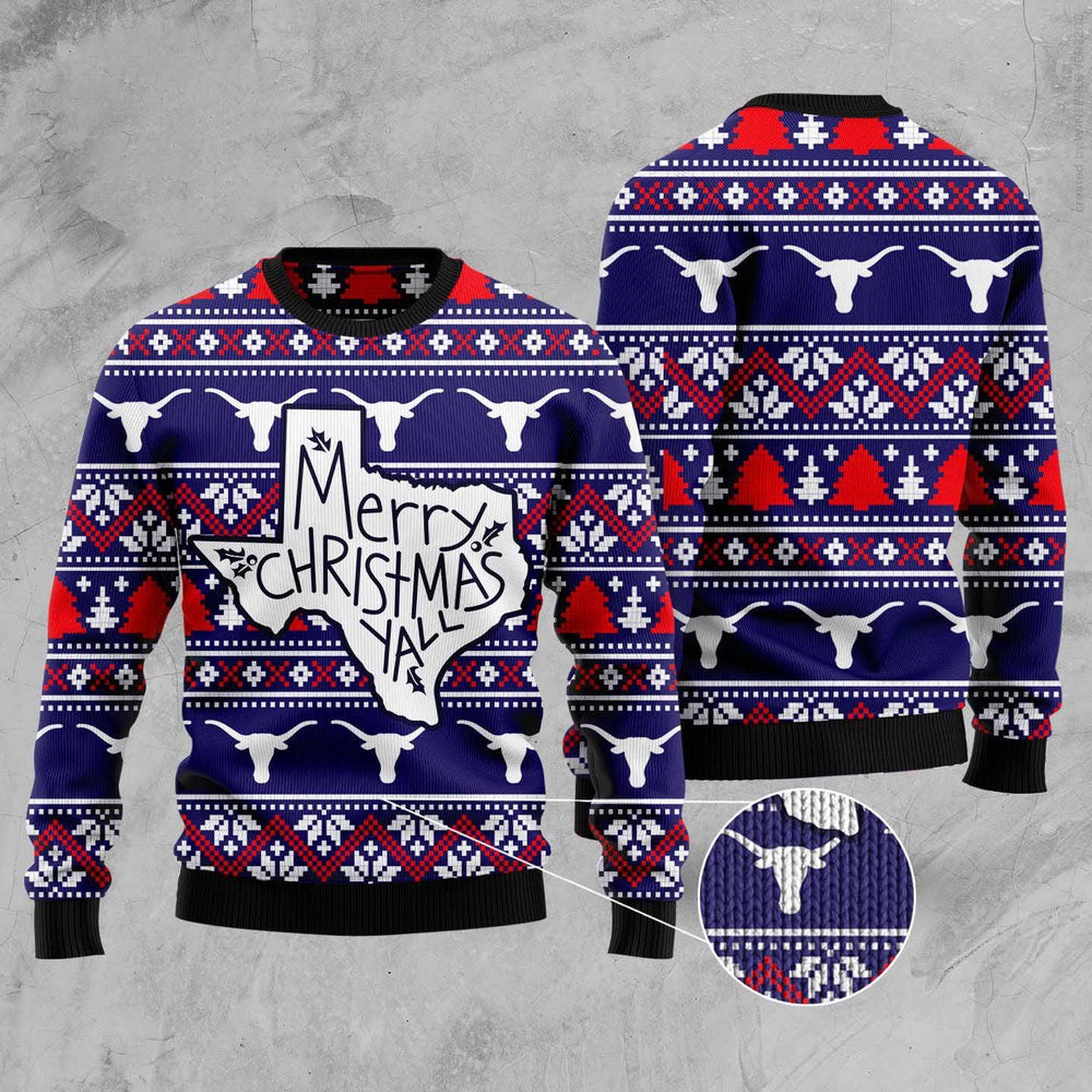 Merry Christmas Ya'Ll Ugly Christmas Sweater, Funny Xmas Sweater, Sweater Xmas