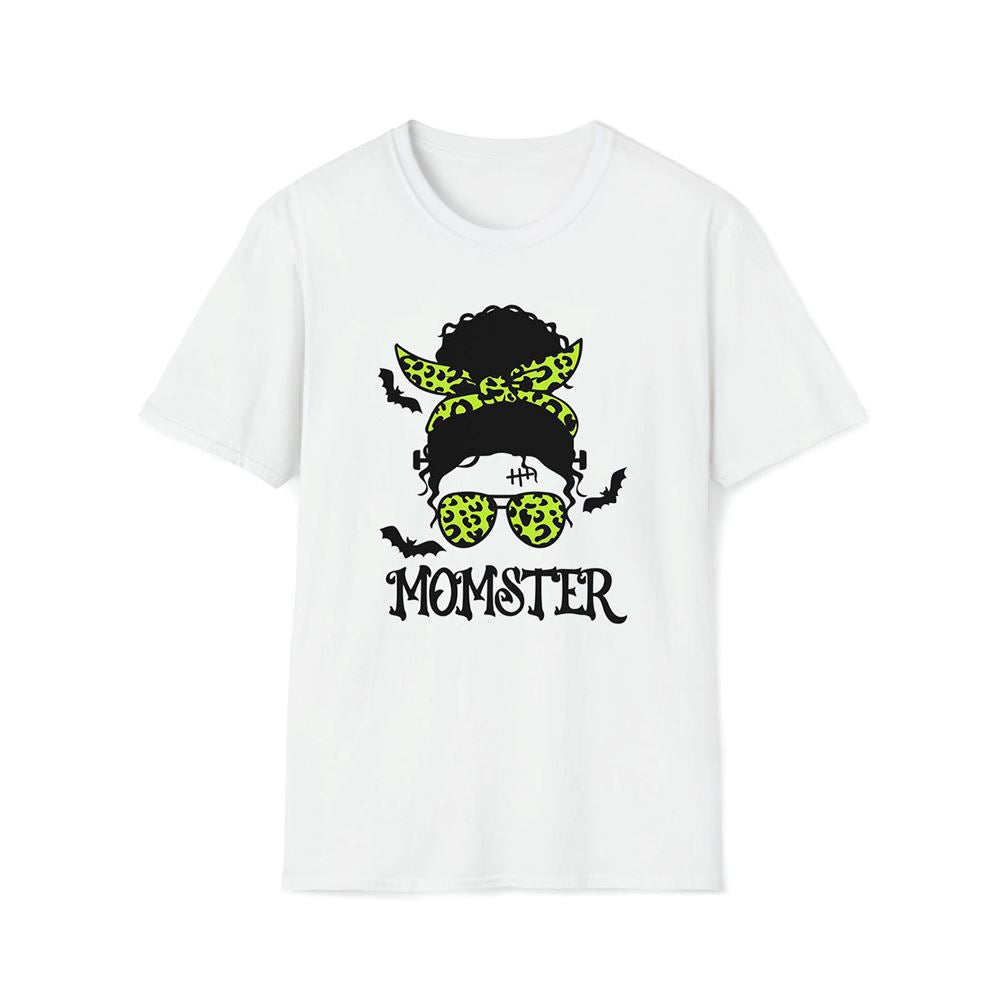 Messy Bun Momster Curly Hair Premium T Shirt, Mama Premium T Shirt, Mother's Day Premium T Shirt, Mom Shirt