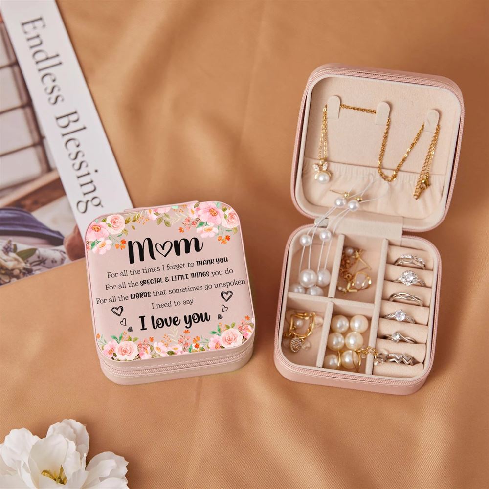 Mom For All The Times That I Forget To Thank You Jewelry Box, Mother's Day Gift For Mom, Mother's Day Jewelry Case, Gift For Her